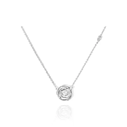 L7 Серебро S925 Толстое покрытие белым золотом Ожерелье Женское