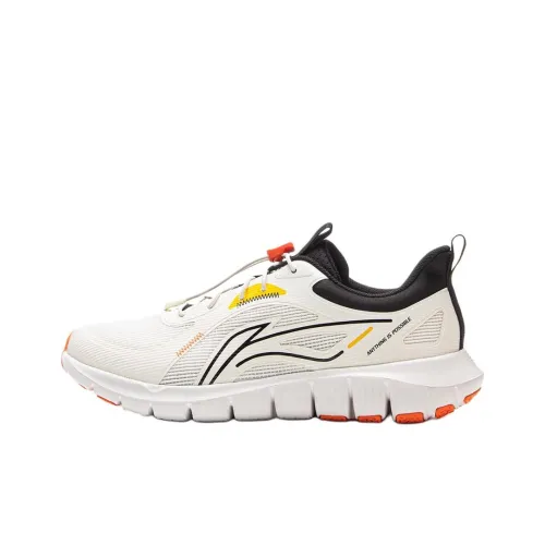 LINING YOUNG Бег Устойчивый к истиранию Дышащие Низкие Кроссовки для бега Сливочно-черные Детские