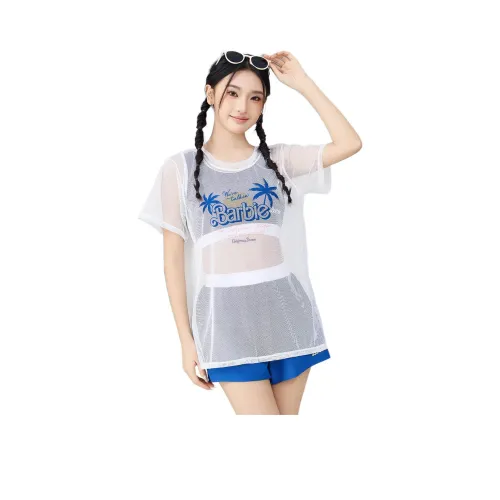 Барби Два куска купальника Женский Белый Темно-синий