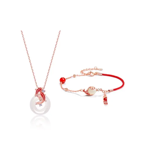 Kelanxi Медные Ожерелья Женские Розовое Золото