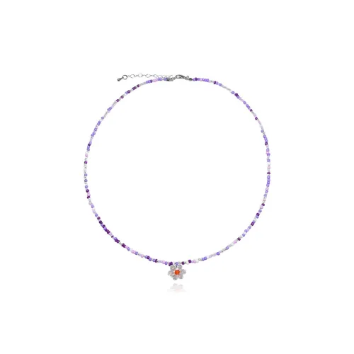 AWE Цветная глазурь Маленький цветок Цепочка на ключицу Унисекс