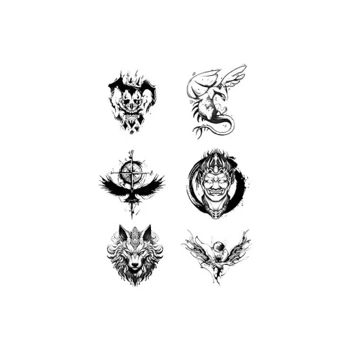 LIEJI Призрачный CARNIVAL совместный модельный стикер с травяным татуировочным дизайном