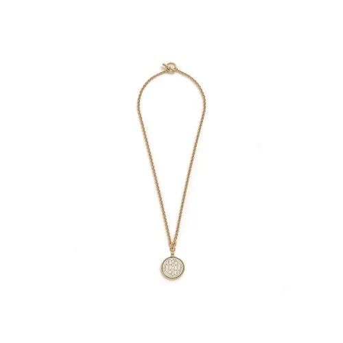 HERMES Medaille Quadrige Эмаль Ожерелье Женское