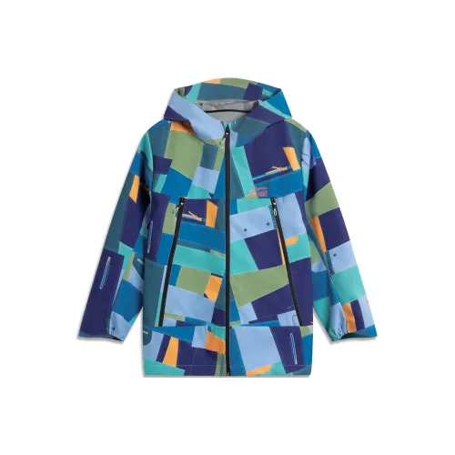 LINING YOUNG Blue Block Полный принт Школьный возраст Куртки
