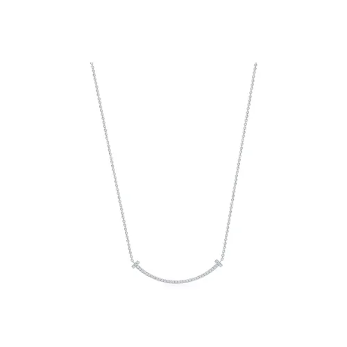 TIFFANY & CO. Подвеска Smile Белое Золото 18 Карат С Бриллиантами Круглой Огранки Размер Small