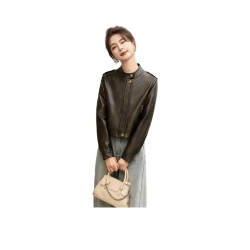 Yi Mengyuan Кожа Куртка Женская