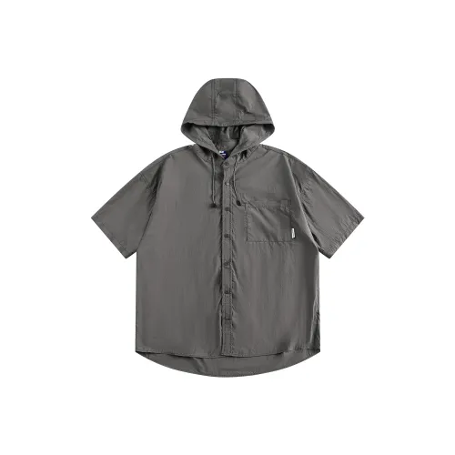 UNDOMAZE Летняя Короткая Рубашка с Короткими Рукавами Свободного Кроя Мужская