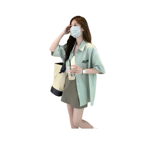 YICHEN Зеленые Женские Рубашки