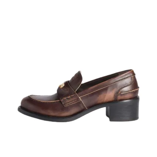 MIU MIU Decò Лоферы 5 см Женские Коричневый