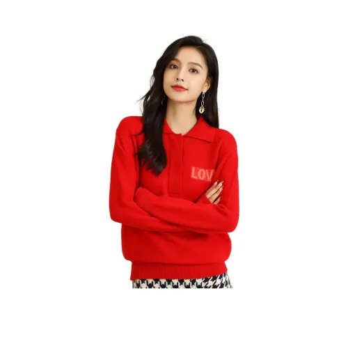 Vidolas Свитер Женские Элегантный Rhyme Красный