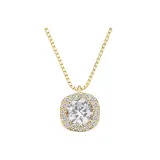 Маленький квадрат, бриллианты, блестящее ожерелье, золотого цвета