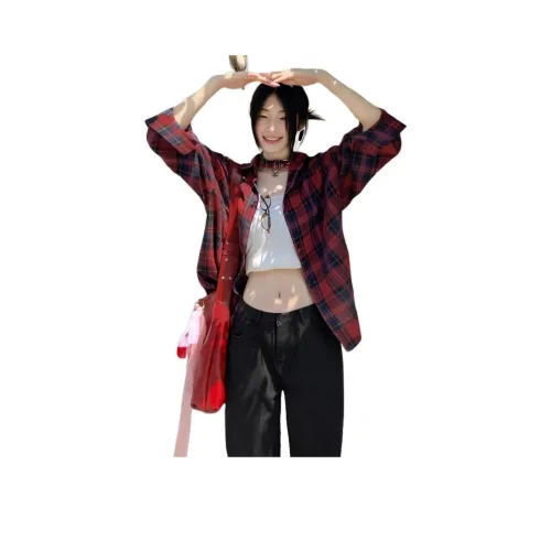 YINLEI Красная рубашка Женские рубашки