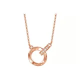 Ожерелье Möbius с двойной полоской, розовый блондин, белый, с бриллиантами