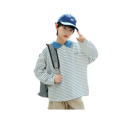 The panda is round T-Shirt Синие полосы Детский