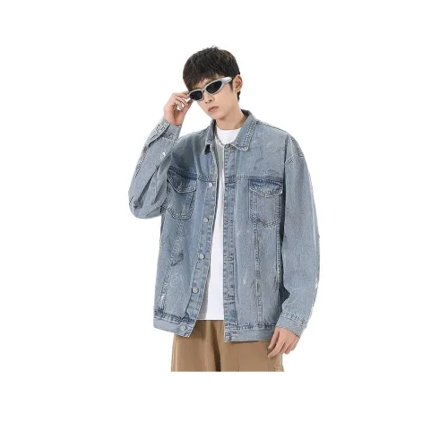 YINLEI Denim Куртка Мужская Светло-Синяя
