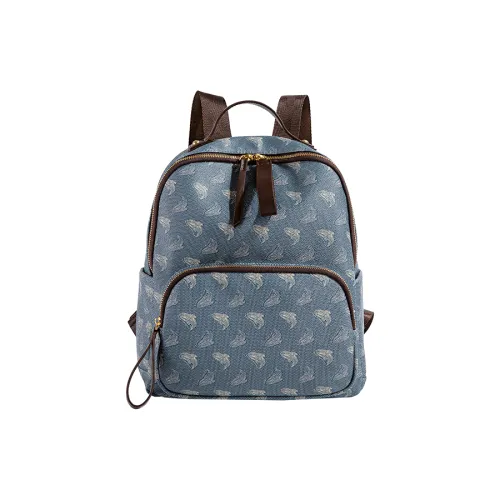 FAIRWHALE Полиуретан Синтетическая Кожа Рюкзак Женские Винтаж Синий