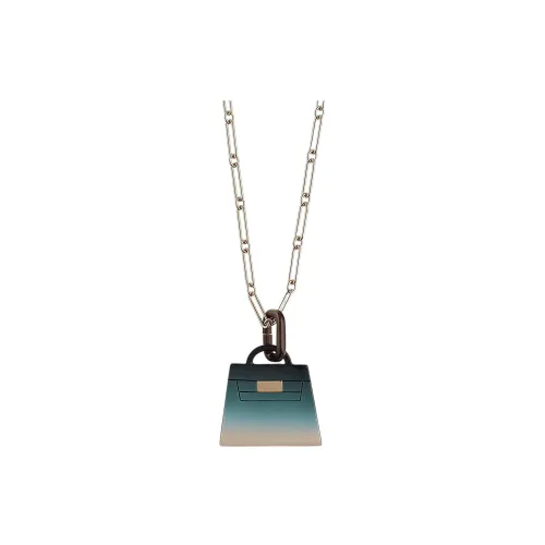 HERMES Kelly Metal Necklaces Прибрежный синий Унисекс