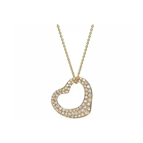 TIFFANY & CO. Подвеска Open Heart Желтое Золото 18 Карат С Паве Из Бриллиантов