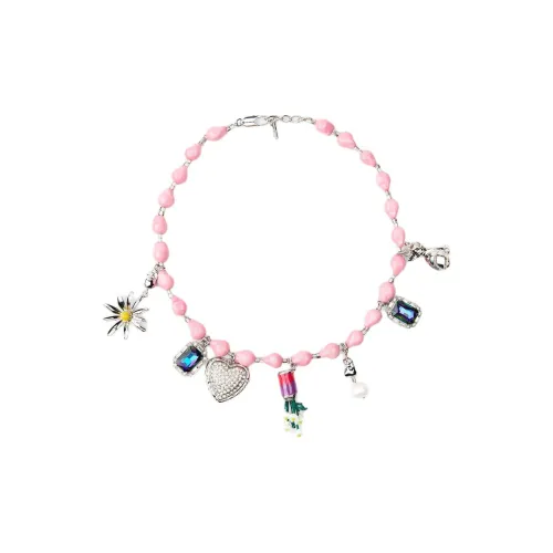 ZARA Ожерелья с пресноводным жемчугом женские розовый