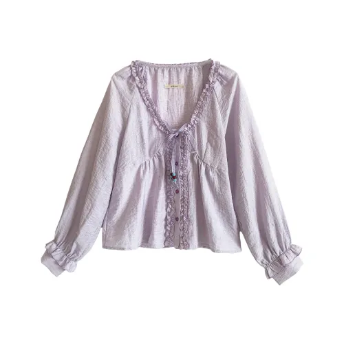 OUBO Фиолетовые Женские Рубашки