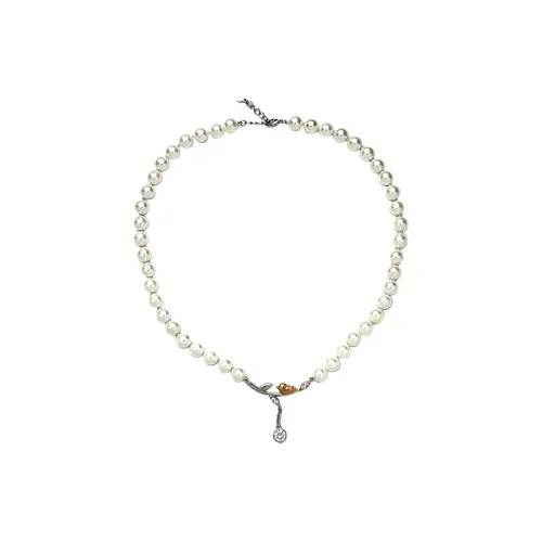 Sanpowa Медный Искусственный жемчуг Синтетический кубический цирконий Ожерелье Женское