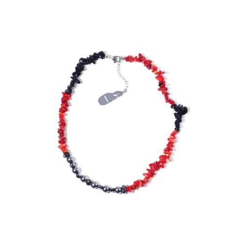 Get'em ON Красный Черный Галька Shell Pearl Ожерелья Унисекс