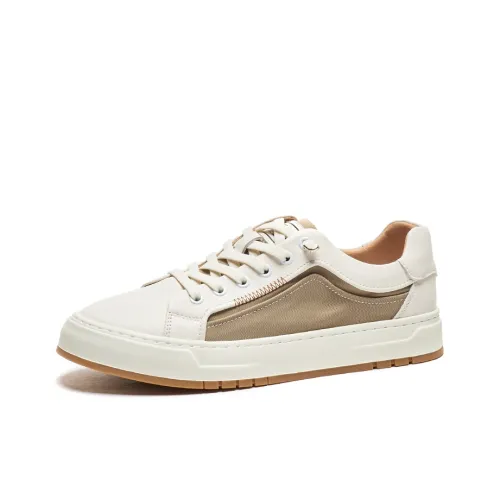 WH Аbrasion Resistant Легкий Bottom Resistant Low Top Casual Men's Ecru