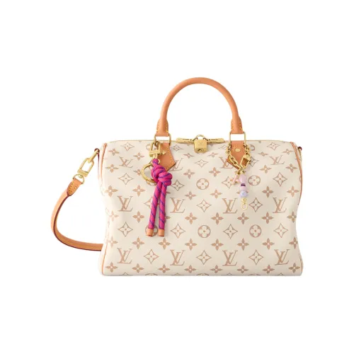 LOUIS VUITTON SPEEDY SOFT Покрытый холст Сумка через плечо Сумка Женская Dream Фиолетовый