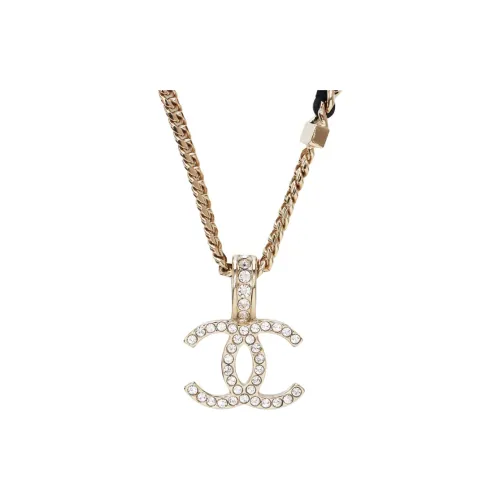 CHANEL CC Rhinestone Золотое Покрытие Ожерелья Женские Золотые