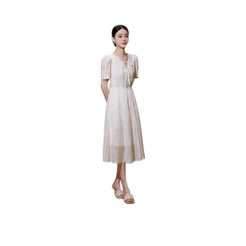 Hang Yi Court SS24 Короткое платье с короткими рукавами женское