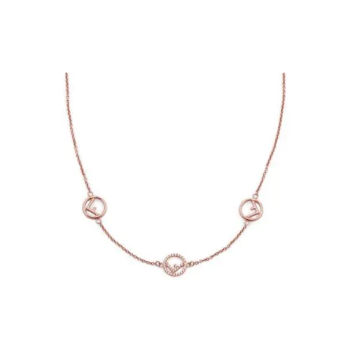 FENDI Циркон Ожерелья Женские Розовый