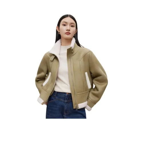 DESIGNICE Куртки и пальто женские оливково-зеленый