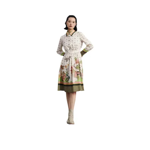 MIIDII Хаки Heather Женские Длинные Платья с Длинными Рукавами