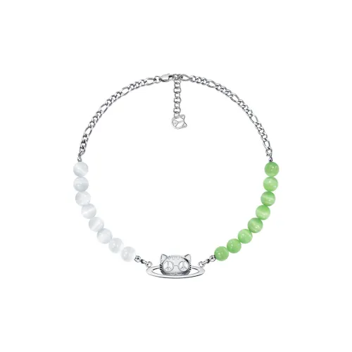 PEACE CAT Искусственное стекло кошачий глаз медные ожерелья унисекс