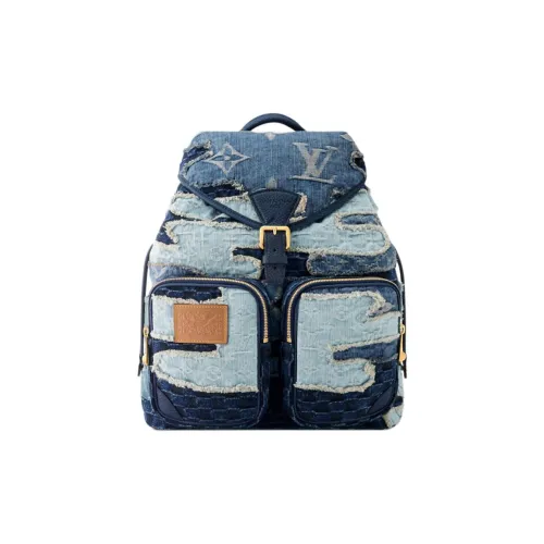 LOUIS VUITTON Nigo Collaboration Montsouris Label Backpack Regular Men's Blue