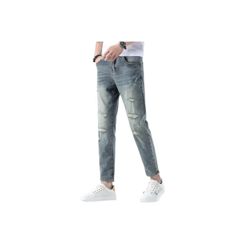 JIKENDI Светло-синие мужские джинсы