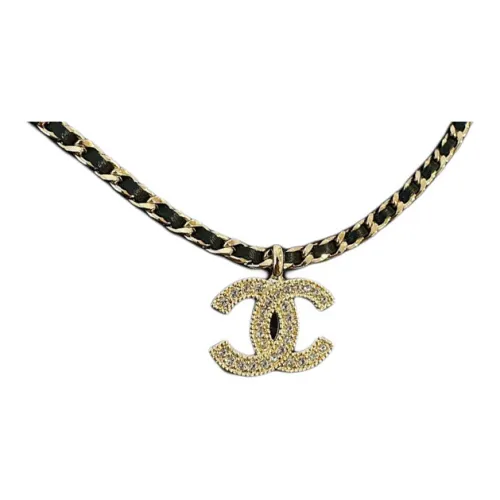CHANEL COCO Кожа Metal Necklaces Женские Золото