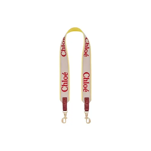 Chloe Linen Canvas Bag Strap Women's Beige Red Члои Льняная Холщовая Сумка с Ремешком Женская Бежевая Красная