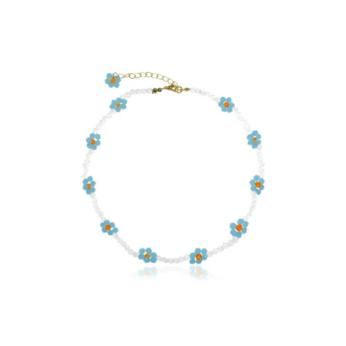 AWE Color Series Синий Бусины Ожерелье Цветочный Дизайн Elegant Elegance Цепочка на ключицу Унисекс