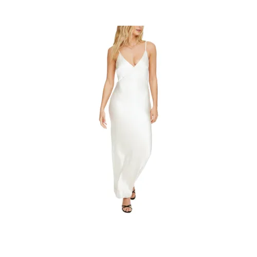 NASTY GAL Текстурированный Сатин Панельный Макси Slip Платье Slip Платье Женские Айвори