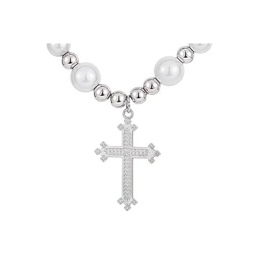 BKBU Титановая сталь Искусственная жемчужина Ожерелья Унисекс