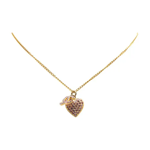 CHANEL Сердце Золото Покрытие Ожерелье Женское Золото