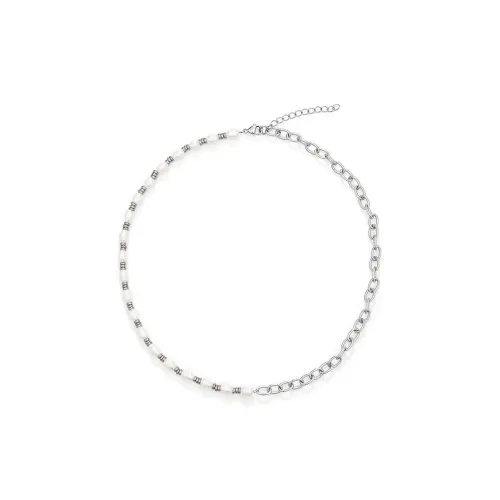 AKAK Титановые стальные ожерелья Женское серебро