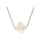 Клевер четырехлистный, ожерелье -- белый, подвеска