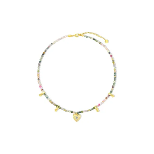 AWE Pearl Titanium Steel Heart Rhinestone Embellished Limited Necklace Christmas Women's