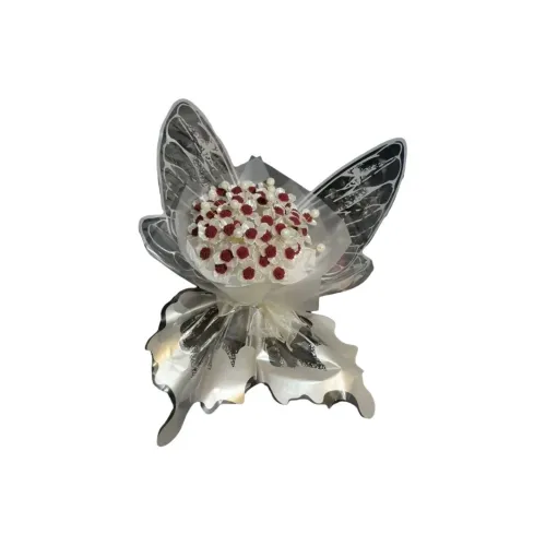 Brangdy Dreamy Butterfly Preserved Rose Handcrafted DIY Bouquet Material Kit Toys