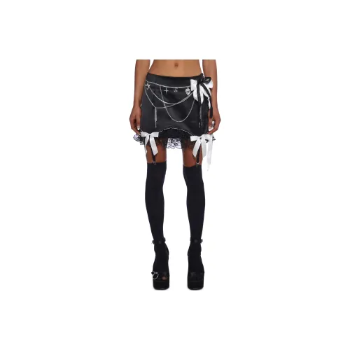 Dolls Kill Sugar Thrillz Hauntingly Charming Mini Skirt Повседневные короткие юбки Женские Черный Черный