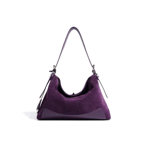 COURONNE Матовый Корова Кожа Плечевая Сумка Женская Анкора Красный Темный Кофейный Темный Кофейный Фиолетовый