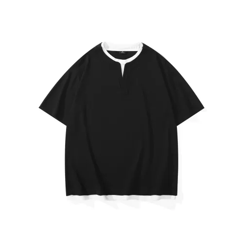 FAFC Цветовой блок Пэчворк Свободный крой Повседневный Мягкий Удобный Дружественный к коже Для поездок Универсальный Топ Мужской