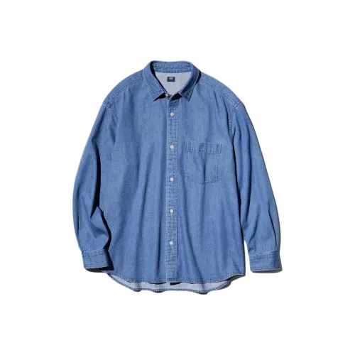 UNIQLO Синие Унисекс Рубашки